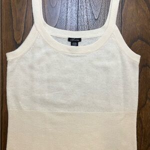 Fredini Cream Wool Angora Knit Tank | Minimalist Cozy Sleeveless Top